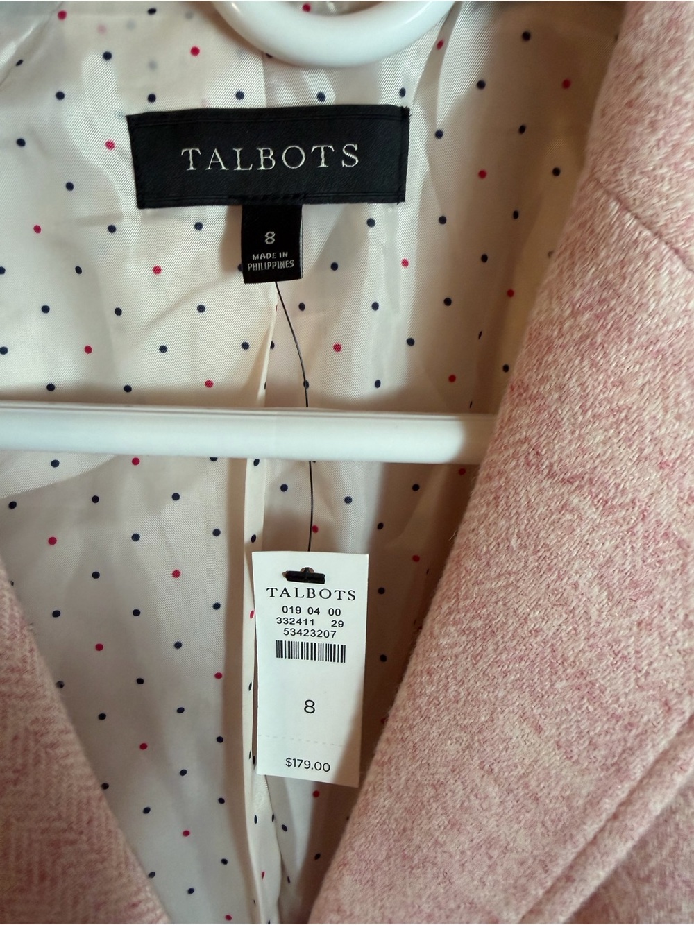 Talbots Pink Women's Tailored Wool Blazer Jacket - Picture 4 of 5